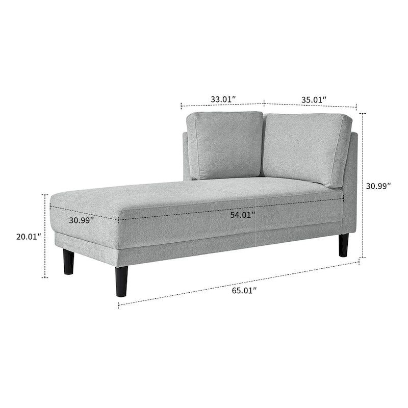 Élégante chaise longue de loisir individuelle rembourrée en tissu de lin pour l'intérieur