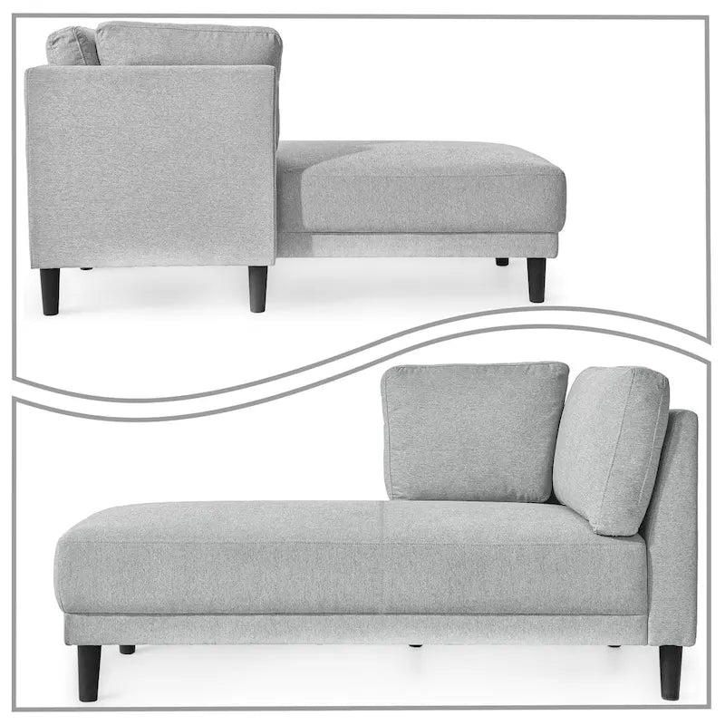 Élégante chaise longue de loisir individuelle rembourrée en tissu de lin pour l'intérieur