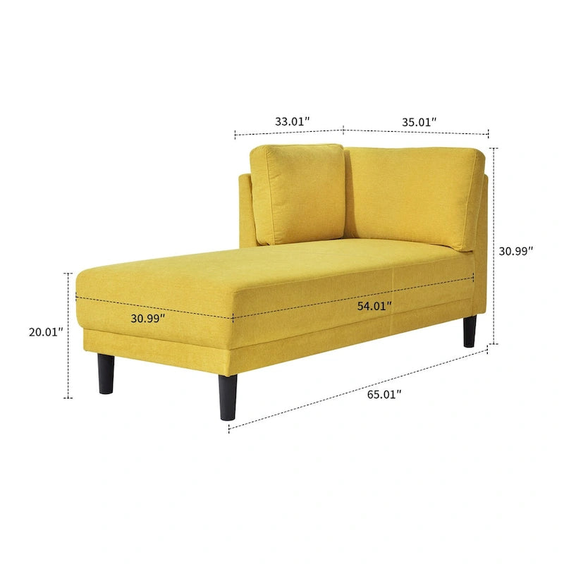 Élégante chaise longue de loisir individuelle rembourrée en tissu de lin pour l'intérieur