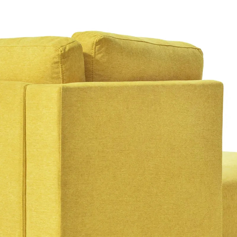 Élégante chaise longue de loisir individuelle rembourrée en tissu de lin pour l'intérieur