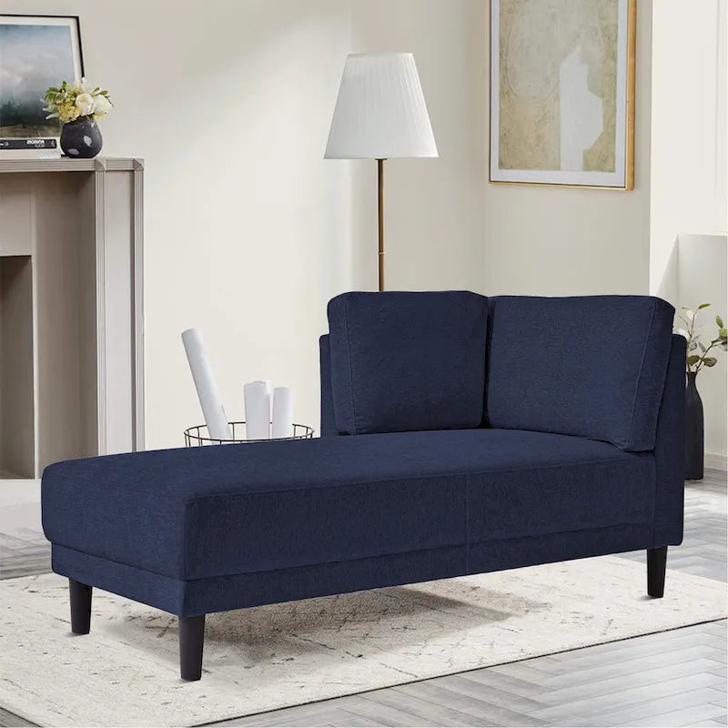 Élégante chaise longue de loisir individuelle rembourrée en tissu de lin pour l'intérieur
