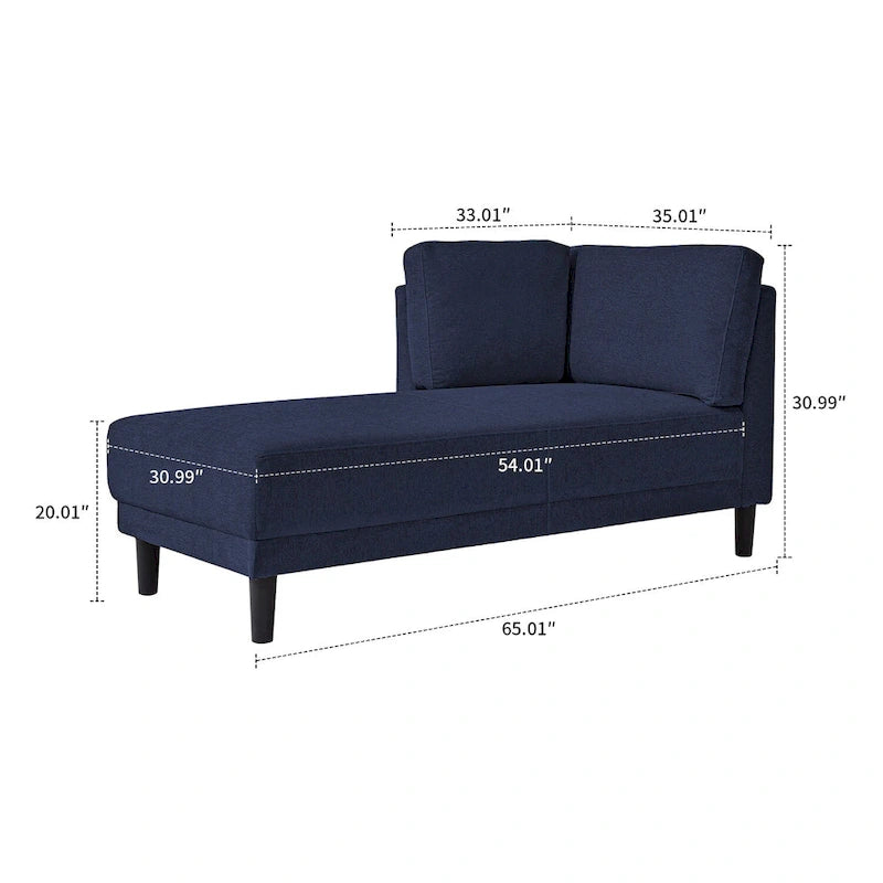 Élégante chaise longue de loisir individuelle rembourrée en tissu de lin pour l'intérieur