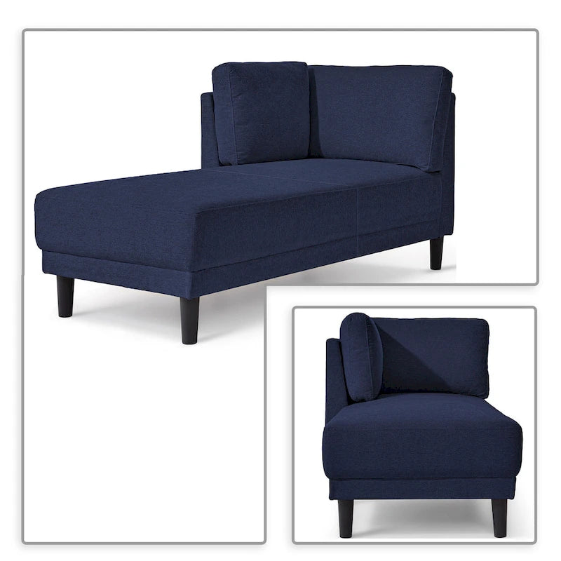 Élégante chaise longue de loisir individuelle rembourrée en tissu de lin pour l'intérieur