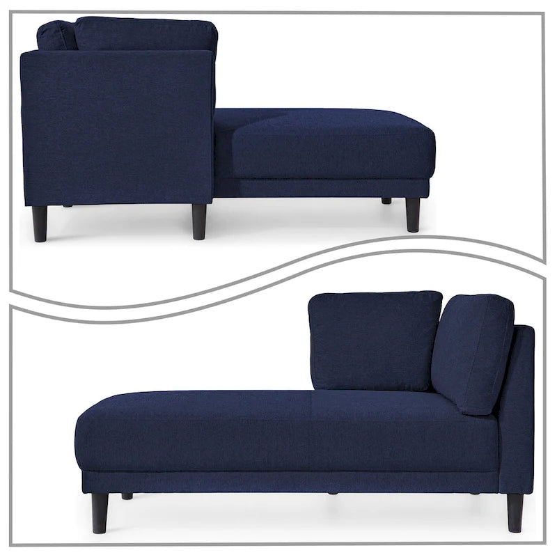 Élégante chaise longue de loisir individuelle rembourrée en tissu de lin pour l'intérieur