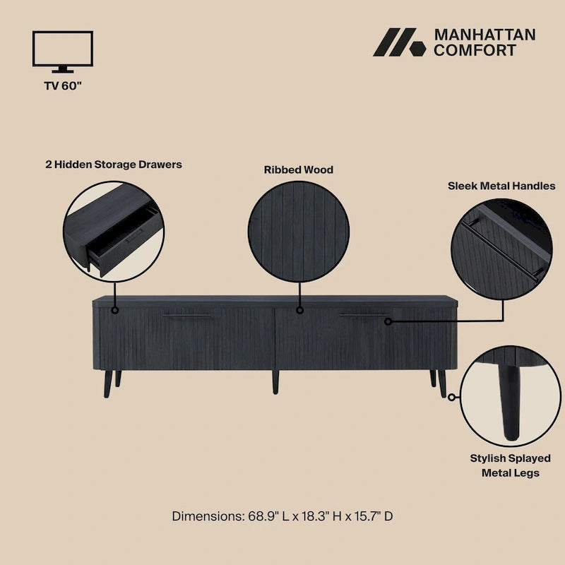 Meuble TV Manhattan Comfort Mid Century Modern Jodie 175 cm