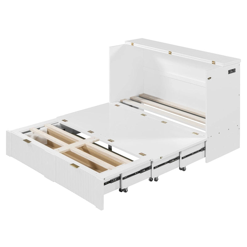 Merax Murphy Bed with drawer and a set of Sockets & USB Ports