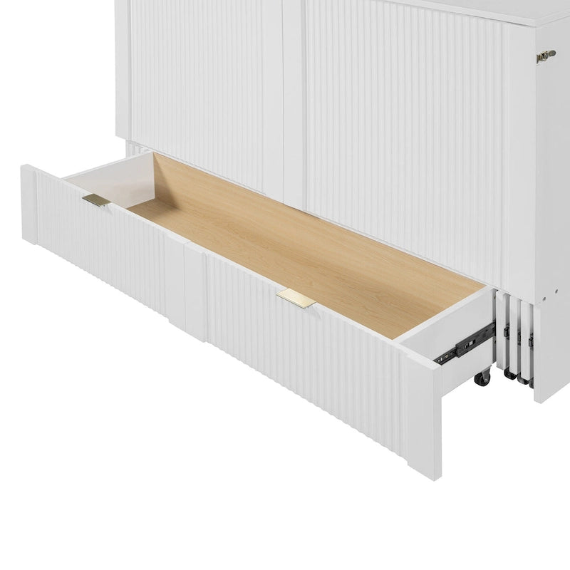 Lit escamotable Merax avec tiroir et un ensemble de prises et de ports USB