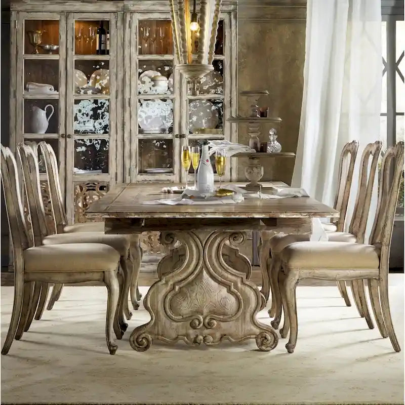 Table de salle à manger de luxe Hooker Furniture Chatelet 83-127, longue, avec tréteaux