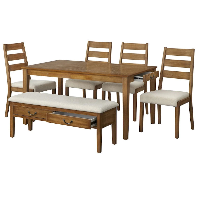 Ensemble de salle à manger 6 pièces Palmer de Lifestorey avec rangement