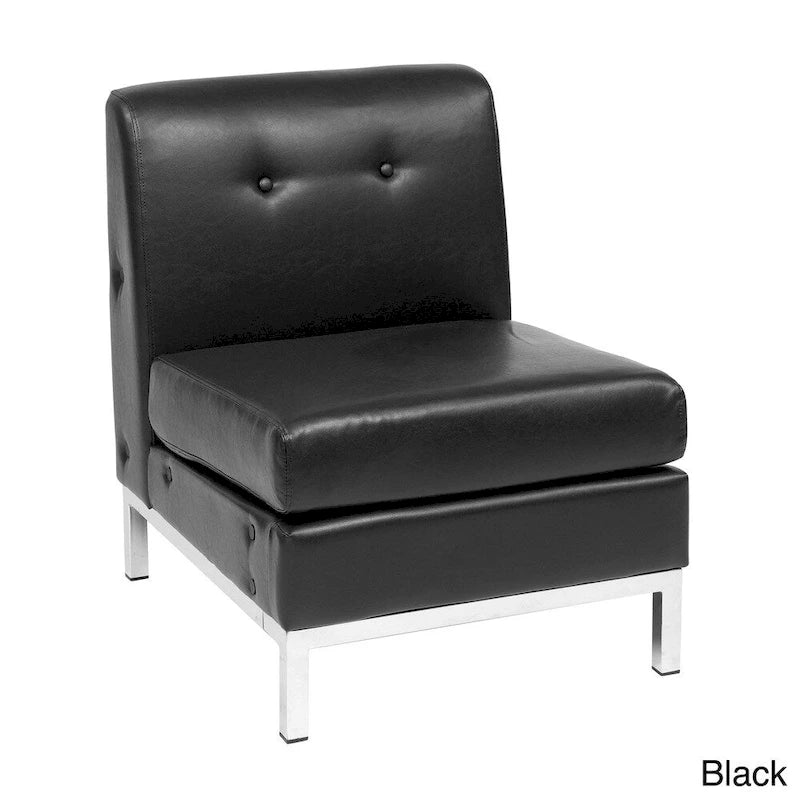 Chaise sans accoudoirs en similicuir Wall Street
