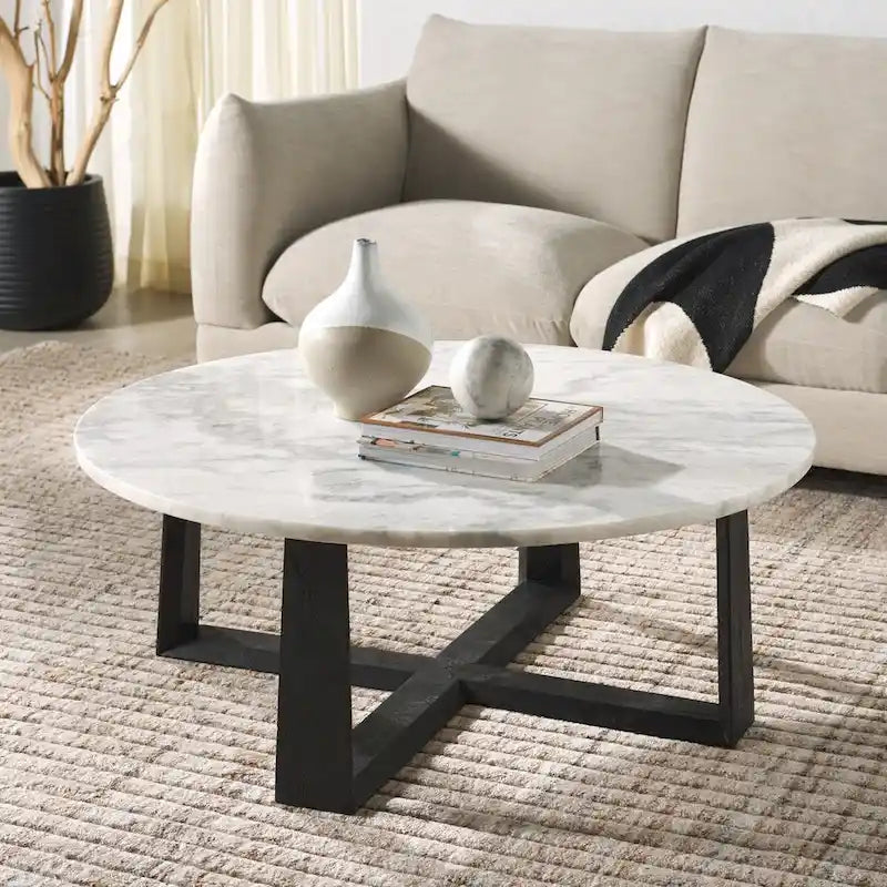 Table basse SAFAVIEH Couture Trenton avec plateau en marbre - 38Wx38Dx15H