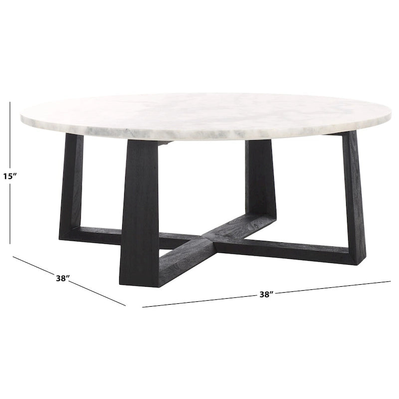 Table basse SAFAVIEH Couture Trenton avec plateau en marbre - 38Wx38Dx15H