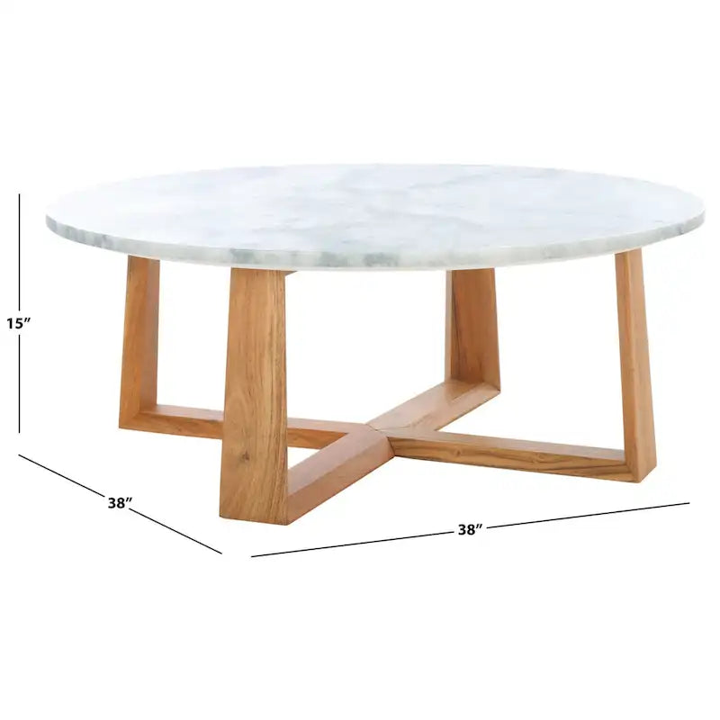 Table basse SAFAVIEH Couture Trenton avec plateau en marbre - 38Wx38Dx15H