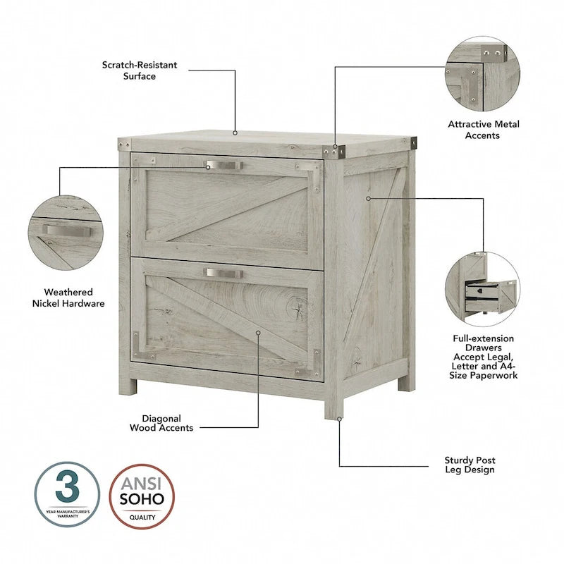 Meuble de classement latéral à 2 tiroirs Knoxville de Bush Furniture