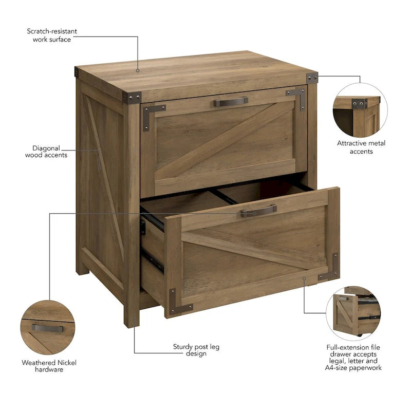 Meuble de classement latéral à 2 tiroirs Knoxville de Bush Furniture