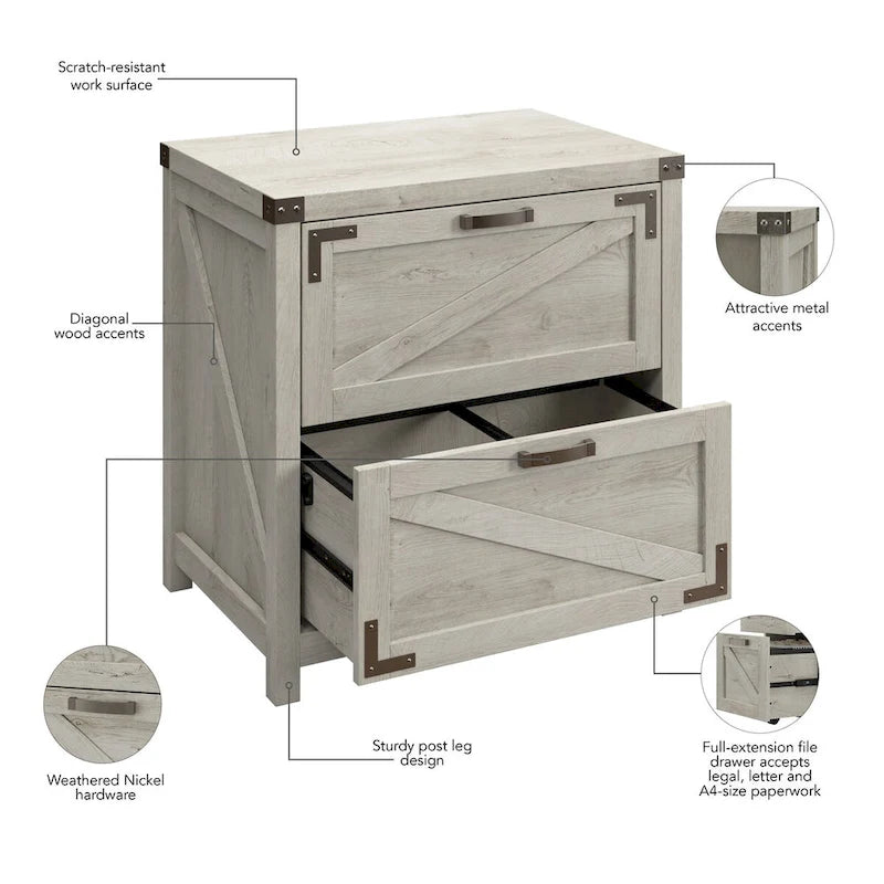 Meuble de classement latéral à 2 tiroirs Knoxville de Bush Furniture