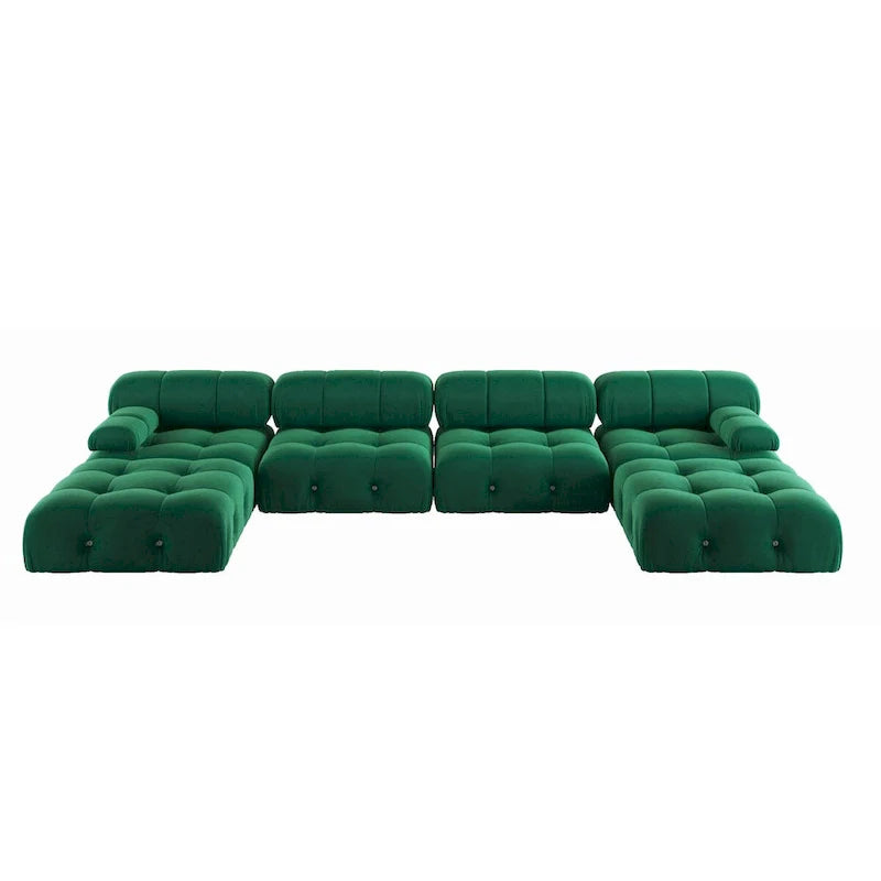 138 Canapé sectionnel modulable convertible, canapés et sofas minimalistes en velours en forme de U