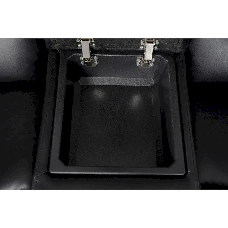 Canapé d'angle modulable inclinable manuel 106 avec 1 console et 2 porte-gobelets, salon/bureau