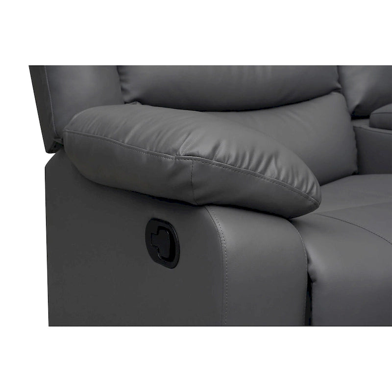 Canapé d'angle modulable inclinable manuel 106 avec 1 console et 2 porte-gobelets, salon/bureau