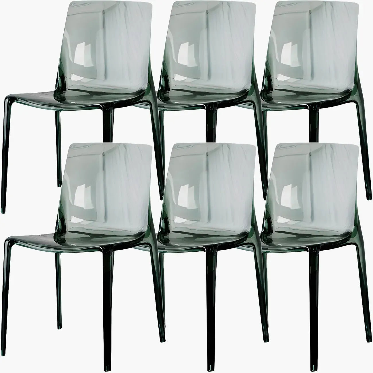 Chaise de salle à manger sans accoudoirs à dossier bas en acrylique ambre