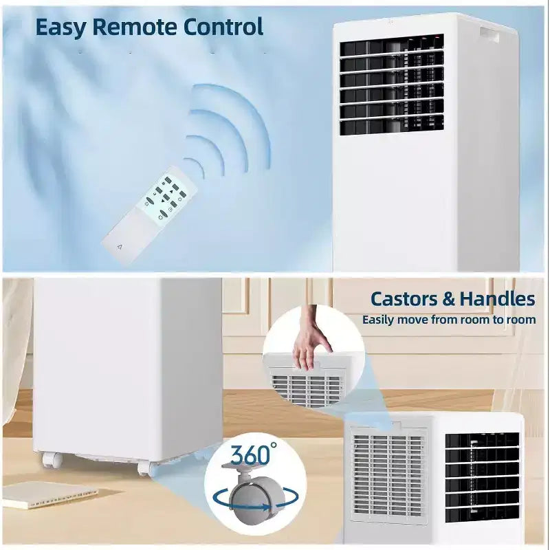 Climatiseur portable 8 000 BTU - 3-en-1 : refroidissement, déshumidificateur et ventilateur pour 32,5 m² avec mode nuit et garantie d'un an