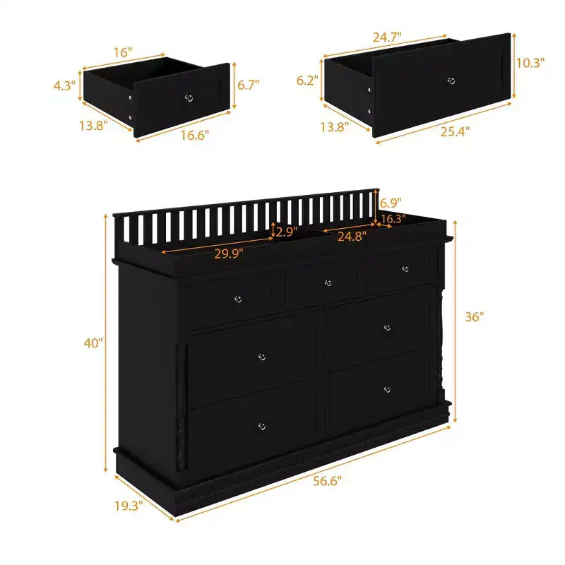 Commode à langer polyvalente Famapy : Conception convertible, tiroirs spacieux, évolutive avec votre tout-petit