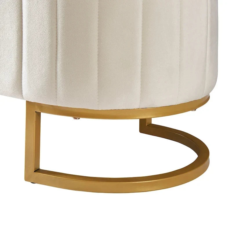 Ensembles de chambre à coucher 2 pièces – Lit plateforme double avec LED et pouf de rangement