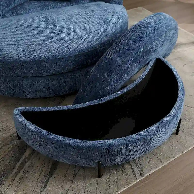 Fauteuil Moderne Rond Avec 5 Coussins Et Pouf Optionnel