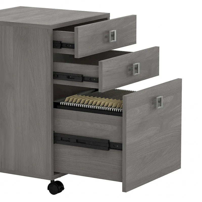 Bureau d'angle Echo avec huche et tiroirs
