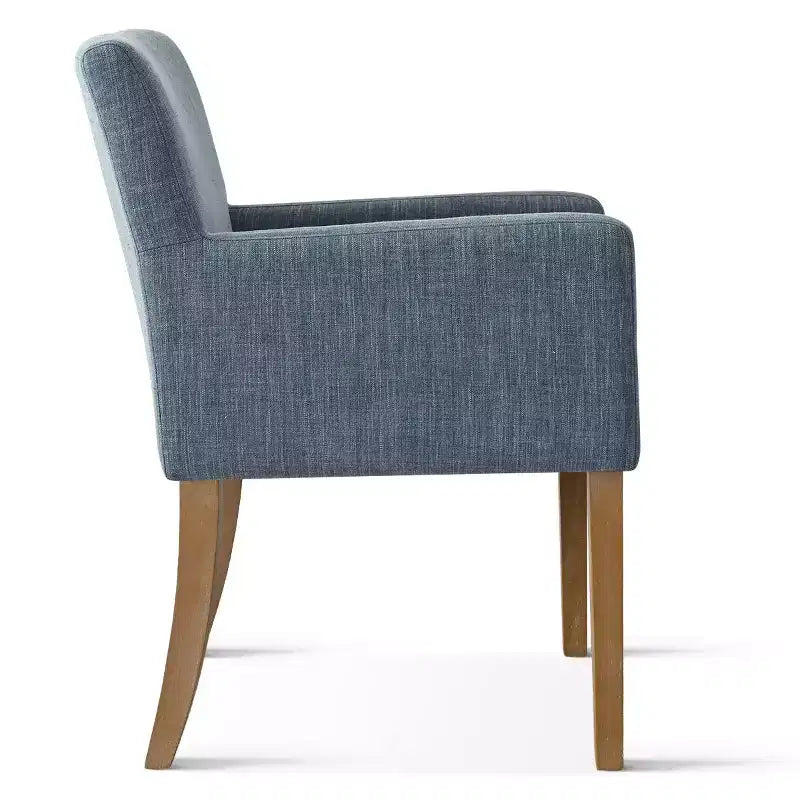 Lot de 6 chaises de salle à manger capitonnées avec accoudoirs, fauteuils modernes en lin avec pieds en bois, chaises d'appoint pour salle à manger, salon – Panipeachy