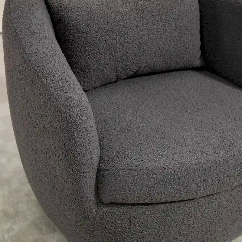 Fauteuil club pivotant rembourré avec rangement, chaise d'appoint moderne pour salon, chambre, bureau ou coin lecture