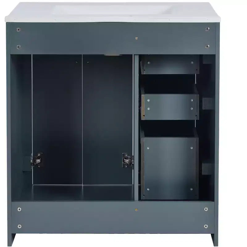 Meuble-lavabo de salle de bain 30 po avec armoire et 3 tiroirs – Noir / Bleu / Vert / Indigo / Blanc