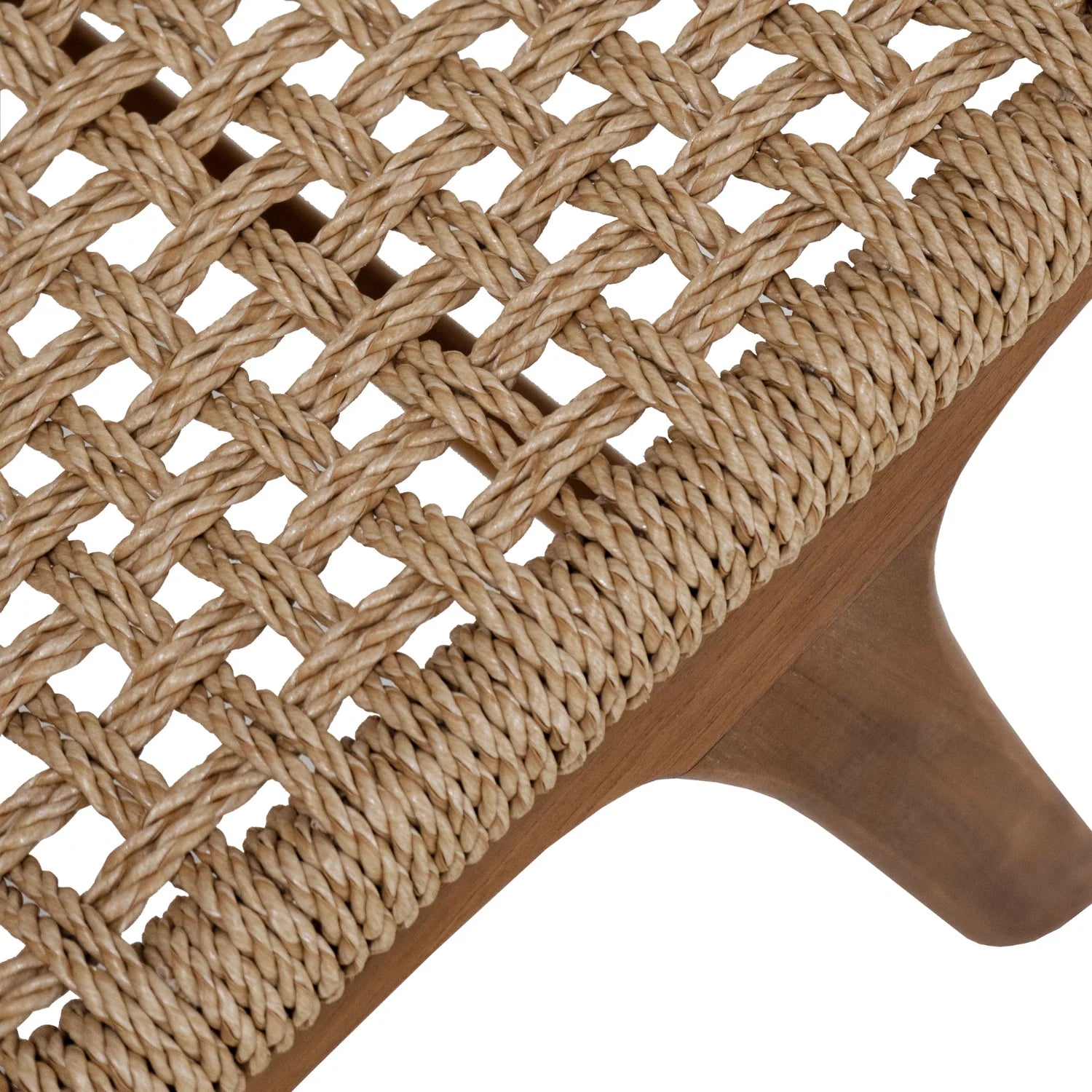 Fauteuil de jardin rustique en teck tressé - Extérieur