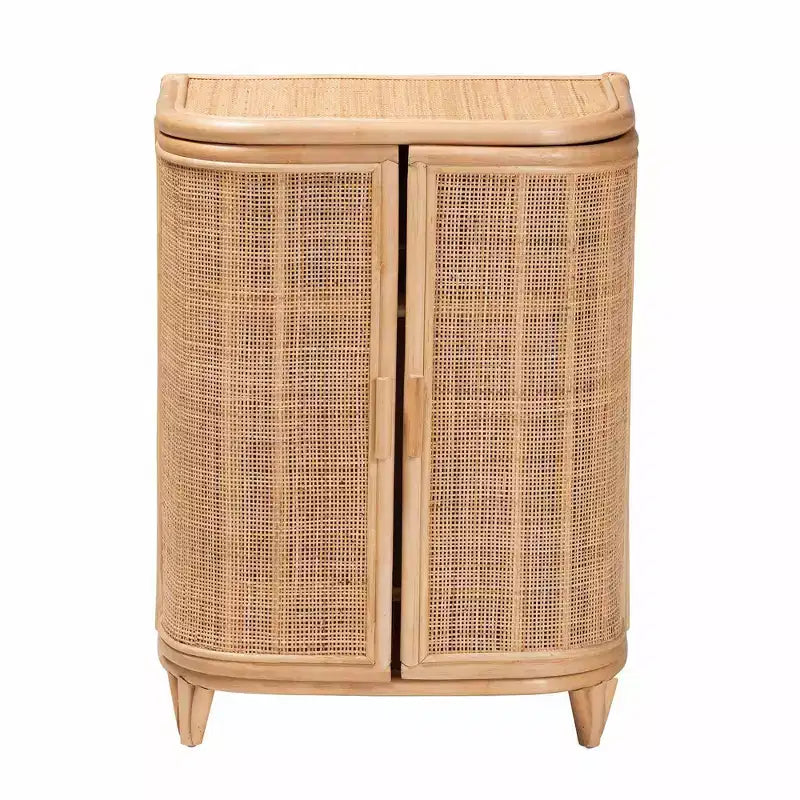 bali & pari Yanka Meuble de rangement en rotin naturel : Fait main, 2 étagères, design bohème