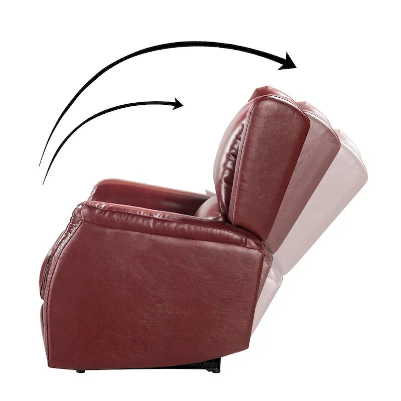 Fauteuil inclinable électrique Eduardo en cuir véritable avec port USB (ensemble de 2)