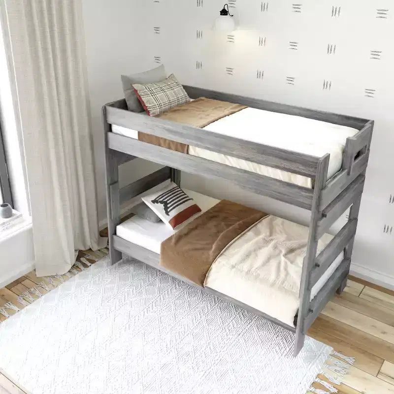 Lit superposé double en bois massif Plank+Beam pour adulte