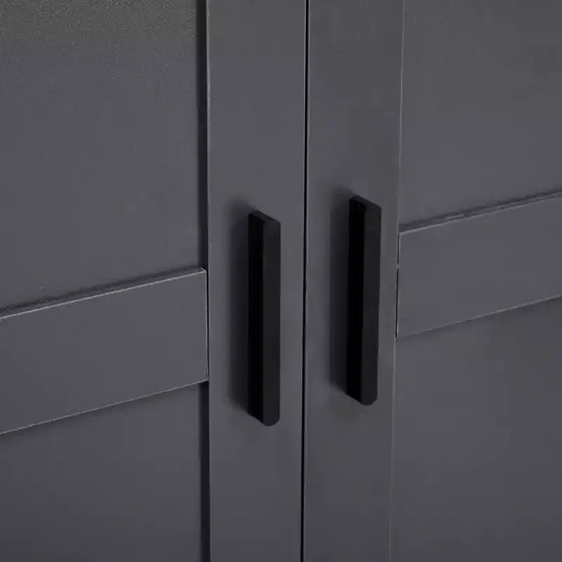 Garde-manger de cuisine autoportant 77H, armoire de rangement de style ferme avec étagères réglables, étagères de porte, tiroirs et casiers à vin - ModernLuxe