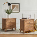 Table d'appoint Giorgio à 3 tiroirs avec prises intégrées, lot de 2 | HULALA HOME
