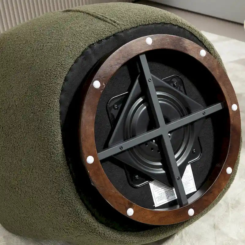 Fauteuil club pivotant rembourré avec rangement, chaise d'appoint moderne pour salon, chambre, bureau ou coin lecture