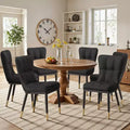 Bekrvio Lot de 6 chaises de salle à manger, modernes, rembourrées, en similicuir, avec haut dossier, pieds en métal, chaises de cuisine sans accoudoirs pour salon et salle à manger