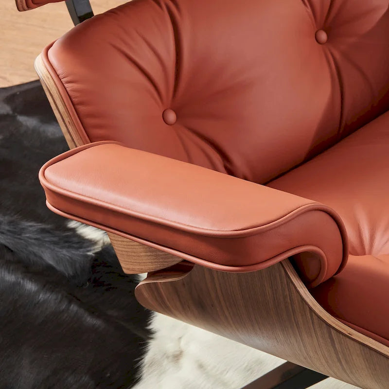 Fauteuil inclinable en cuir de style Mid-Century Modern