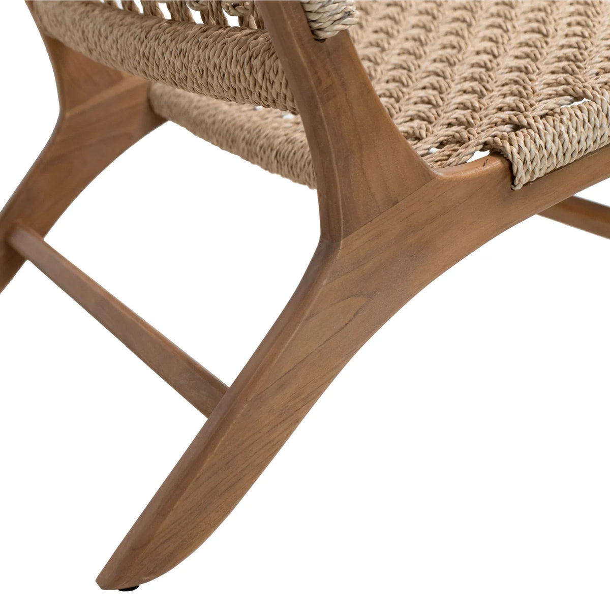 Fauteuil de jardin rustique en teck tressé - Extérieur