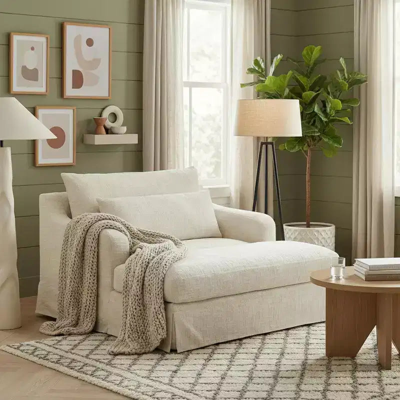 Fauteuil convertible très profond en chenille Polibi