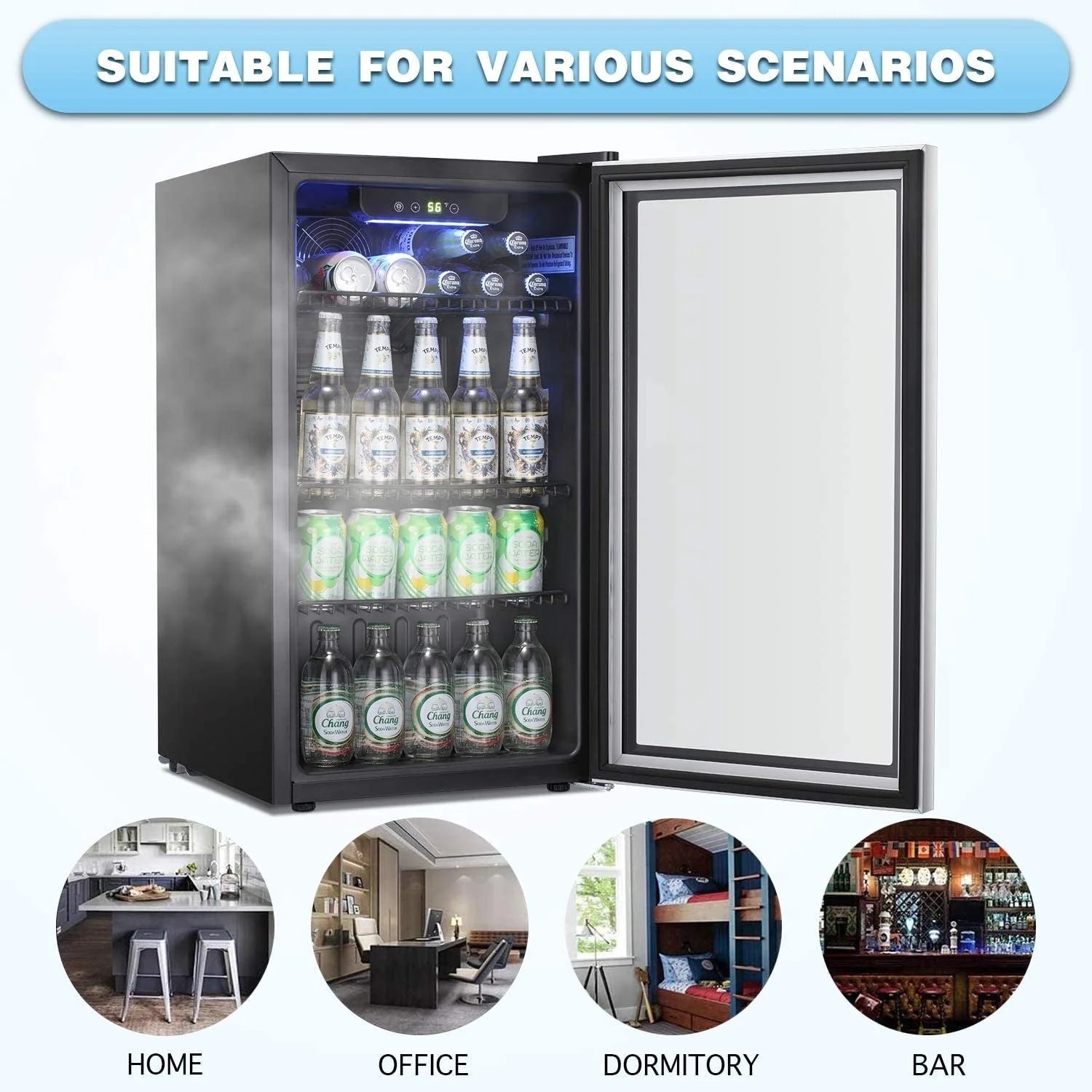Réfrigérateur à Boissons - Mini Frigo 120 Canettes avec Porte en Verre