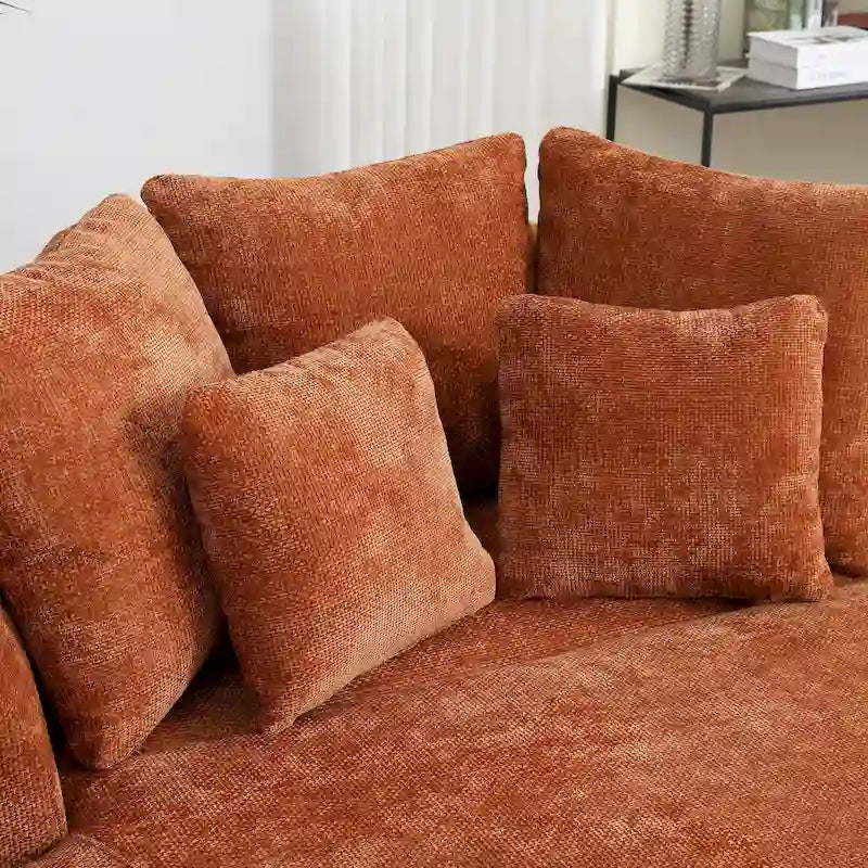 Fauteuil Moderne Rond Avec 5 Coussins Et Pouf Optionnel