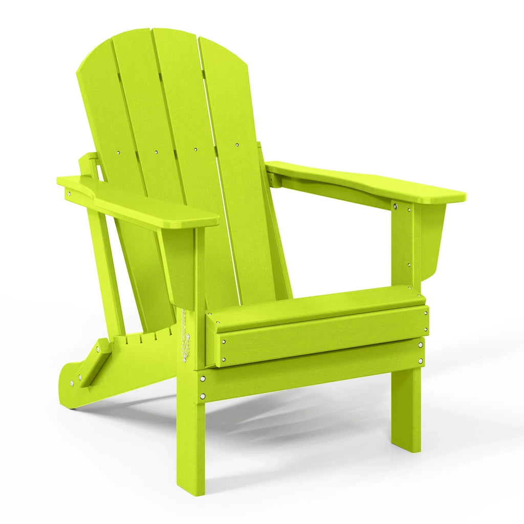 Chaise Adirondack pliante d'extérieur tout temps Polytrends Laguna résistante à la décoloration pour patio