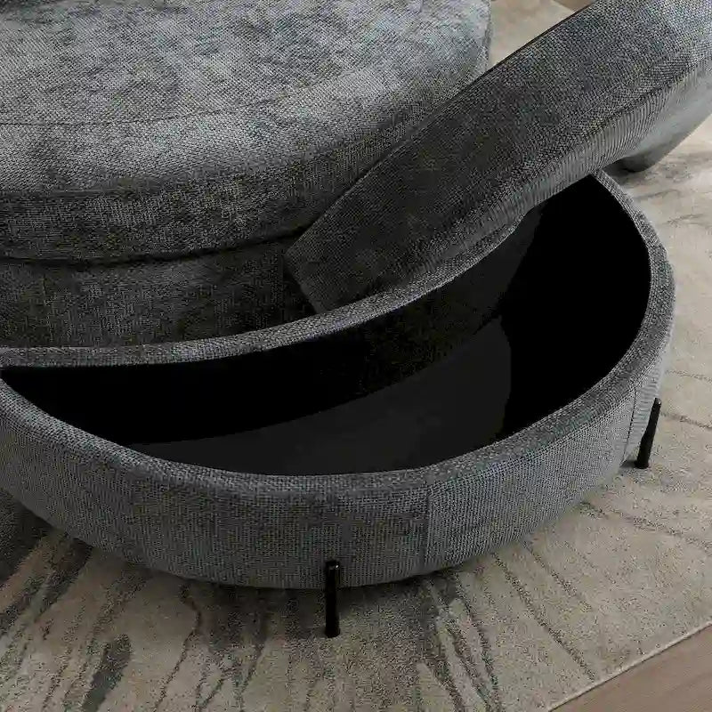 Fauteuil Moderne Rond Avec 5 Coussins Et Pouf Optionnel
