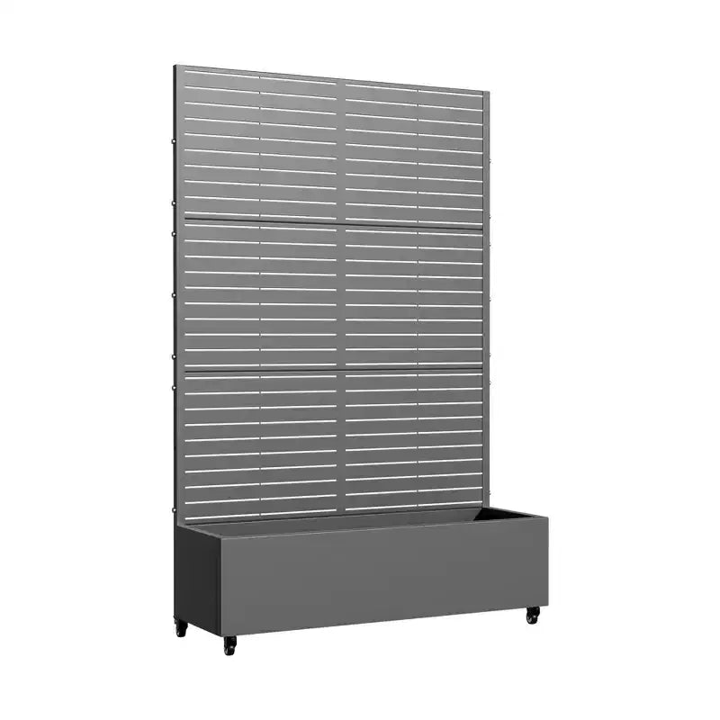 MAYEERTY Jardinière avec treillis Gris fer Style classique à persiennes 183x89x41cm Ensemble de 3 pièces