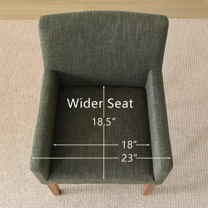 Lot de 6 chaises de salle à manger capitonnées avec accoudoirs, fauteuils modernes en lin avec pieds en bois, chaises d'appoint pour salle à manger, salon – Panipeachy
