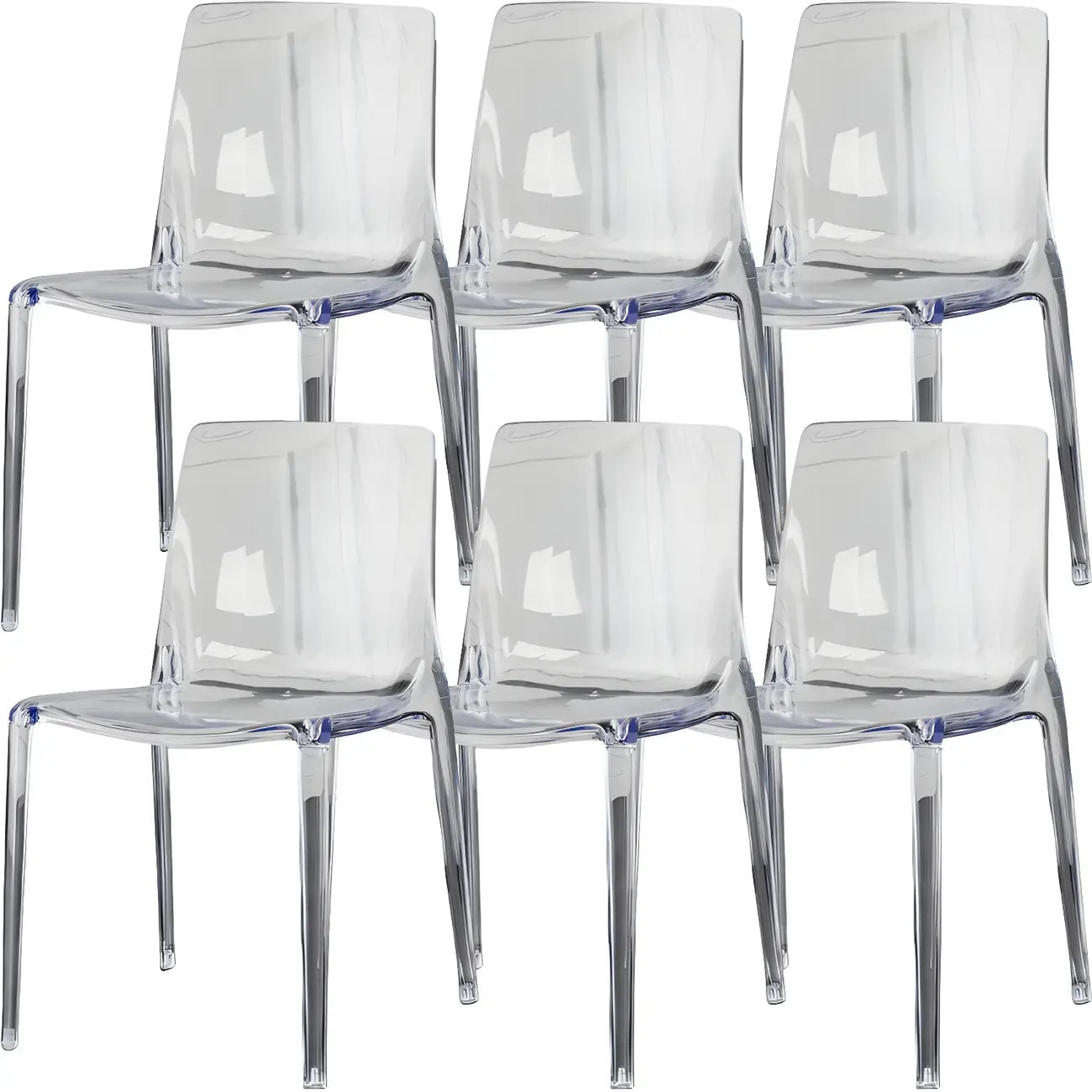 Chaise de salle à manger sans accoudoirs à dossier bas en acrylique ambre